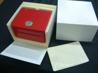 Vintage Omega Red Leather Watch Display Box For Seamaster & Speedmaster (2)