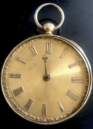 Vintage Gold Hallmarked Pocket Watch For Spares/repairs