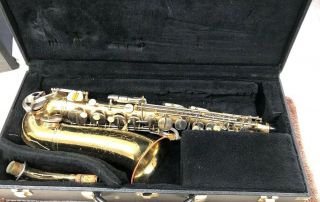 Vintage Conn Shooting Star Alto Saxophone Sax Woodwind Instrument W/case & More