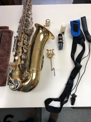 Vintage Conn Shooting Star Alto Saxophone Sax Woodwind Instrument w/Case & More 3
