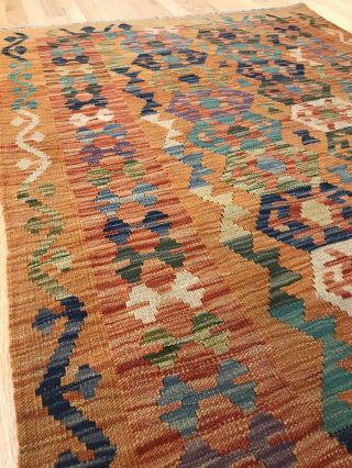 Vintage Tribal Veg dye Hand - Made Kilim Area Rug 3.  5x4.  11 —WHOLESALE U11 5