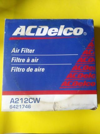 Vintage Nos Ac - Delco Gm Parts Air Filter A212cw 6421746