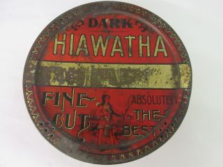 Vintage Tobacco Tin Pie Pan Style Hiawatha Rare Advertising 369 - J