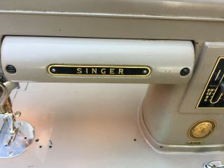 Vintage Tan Singer Sewing Machine 301A 2