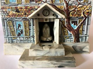 Vintage Haunted House Battery Operated Mystery Bank Brumberger Tin Litho 1960 ' s 2