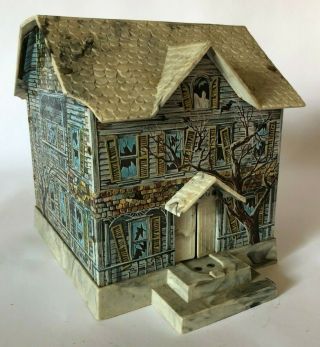 Vintage Haunted House Battery Operated Mystery Bank Brumberger Tin Litho 1960 ' s 3
