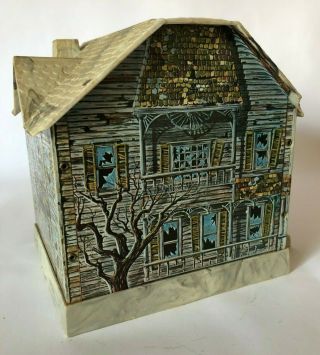 Vintage Haunted House Battery Operated Mystery Bank Brumberger Tin Litho 1960 ' s 4