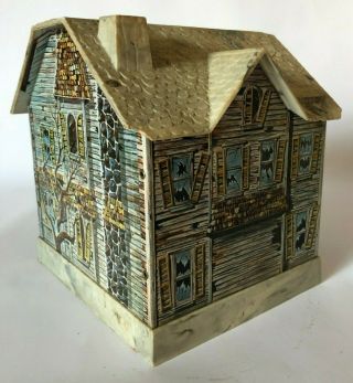 Vintage Haunted House Battery Operated Mystery Bank Brumberger Tin Litho 1960 ' s 5