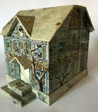 Vintage Haunted House Battery Operated Mystery Bank Brumberger Tin Litho 1960 ' s 6