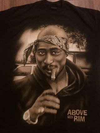 90s TUPAC T Shirt Above The Rim Movie Poster Hip Hop Rap 2Pac Vtg Made In USA 3