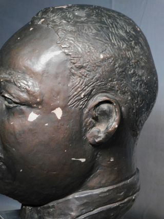 Vintage Modern Dr.  Martin Luther King,  Jr.  Bronze Finish Sculpture Portrait 80 ' s 8
