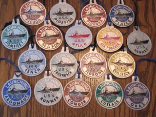Your Choice Of One Of These 1943 - 1945 Wwii Uss Submarine Launch Tags