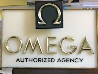 OMEGA Watch Advertising Store Sign AUTHORIZED DEALER AGENCY 100 Authentic Rare 2