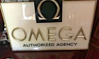 OMEGA Watch Advertising Store Sign AUTHORIZED DEALER AGENCY 100 Authentic Rare 4