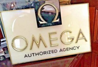 OMEGA Watch Advertising Store Sign AUTHORIZED DEALER AGENCY 100 Authentic Rare 5