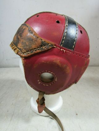 Vintage/Antique Hutch H - 8 Medium Leather Football Helmet 4
