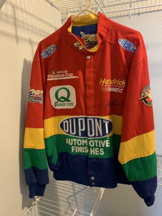 Vintage Jeff Hamilton Nascar Jeff Gordon Rainbow Racing Jacket Men’s Size Xl