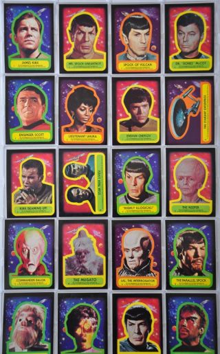 Star Trek 1976 Topps Vintage Sticker Card Set 22 Sticker Cards