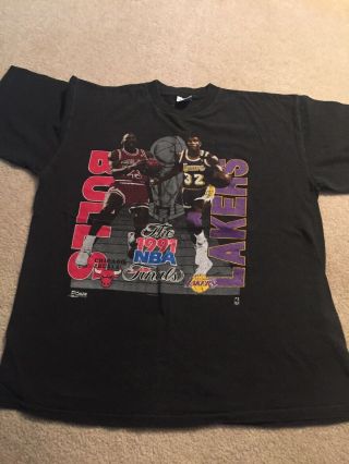Vtg Salem Sportswear 1991 Nba Finals T Shirt (xl) Michael Jordan Magic Johnson