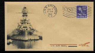 Pearl Harbor Uss Arizona Collector Envelope Period 1941 Stamp Op1055