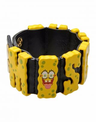 Rare Moschino Couture Jeremy Scott Spongebob Yellow Leather Bracelet Cute