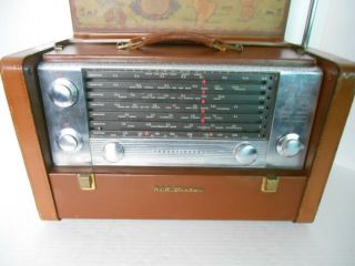 VINTAGE 1953 - 54 RCA STRATO - WORLD MULTIBAND SHORTWAVE RADIO (3 - BX - 671) COMPLETE & 6