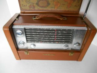 VINTAGE 1953 - 54 RCA STRATO - WORLD MULTIBAND SHORTWAVE RADIO (3 - BX - 671) COMPLETE & 7