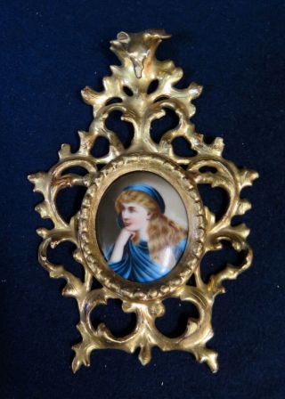 Vintage Continental 19th Century Painting On Porcelain