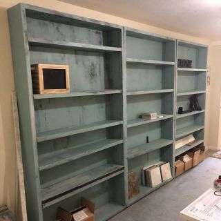 Vintage Painted Wood Book Shelves