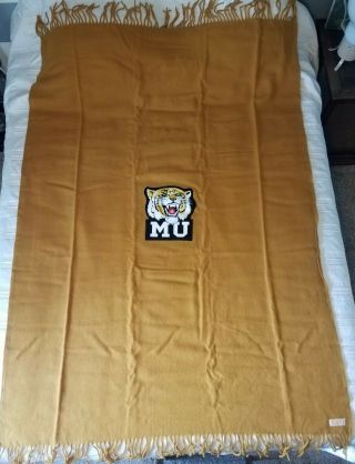 Vintage Pendleton Wool Stadium Blanket University Of Missouri Tigers