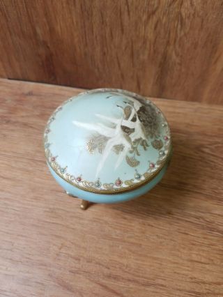 Vintage Nippon Flying Swans.  Footed Covered Dish. 5
