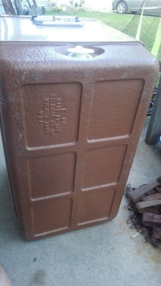 VINTAGE COLEMAN 1960 ' S RARE BROWN TAN ICE COOLER BEVERAGE SMALL FOOD CHEST SET. 5