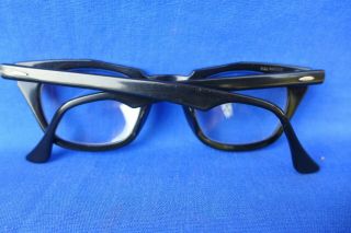 Vtg Bausch & Lomb 5 3/4 Horned Rim Safety Glasses - Black & Box 48[]22 5