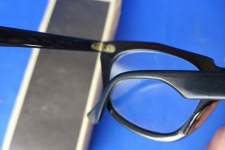 Vtg Bausch & Lomb 5 3/4 Horned Rim Safety Glasses - Black & Box 48[]22 7