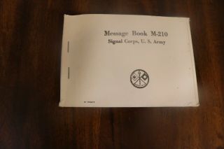 Nos Unissued Wwii Army Signal Corps 1942 M - 210 Message Book Pigeons Etc