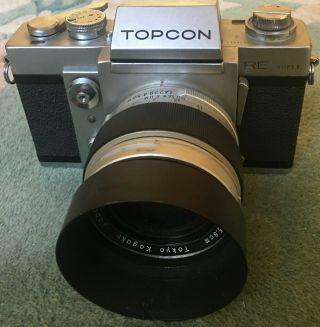 Vintage Topcon Re 35mm Camera Tokyo Kogaku W 5.  8cm 1:1.  4 Lens 11215408