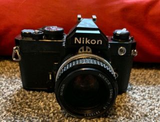 Vintage Nikon Fm Slr 35mm Camera,  Nikkor 50mm 1:1.  8 Lens