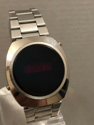 Vintage Red LED Watch Unmarked - 70 ' s ? 7