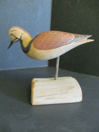 Vintage H.  V.  Shourds Carved Wood Shorebird Decoy Estate Buy Nr