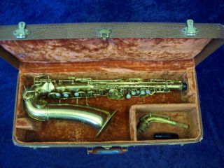 Vintage Pan American Alto Saxophone Elkhart - Ind.  U.  S.  A. ,  Mouthpiece,  Case