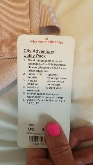 Lululemon City Adventurer Utility Pack w Goody Bag Misty Pink NWT Rare 4