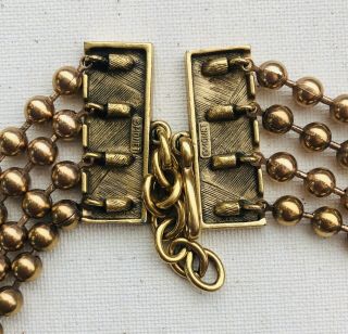 MASSIVE VINTAGE MONET EGYPTIAN REVIVAL BRASS AND COPPER TONE NECKLACE 6