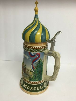 Rare Vintage Moscow St Basil Cathedral Beer Stein 4