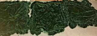 Ralph Lauren Vntg 3 Medieval Velvet Green European Square Ruffled Pillow Sham