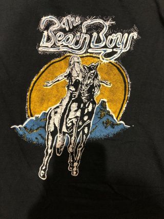 True Vintage The Beach Boys Tour T - Shirt.  (horse With Rider And Group) Graphics.