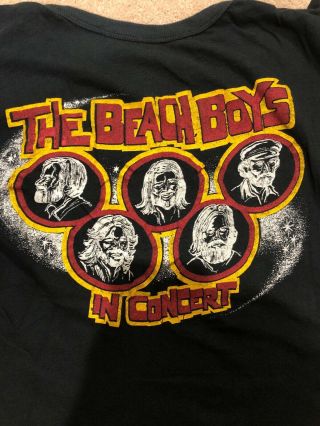 TRUE VINTAGE The Beach Boys Tour T - shirt.  (Horse with Rider and Group) Graphics. 2