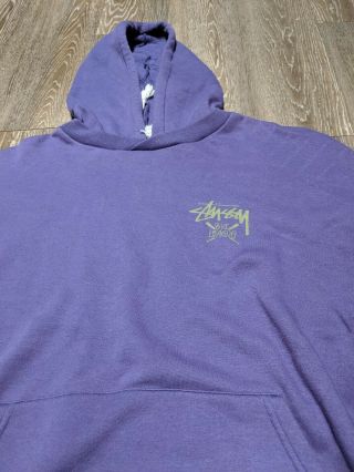 Stussy " World Tribe " Purple Hoodie Size Xl Vintage Men 