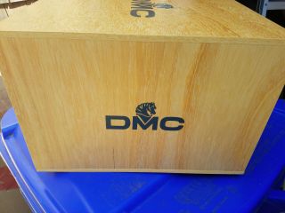 Vintage DMC Embroidery Thread Wood Wooden Storage Box w/ Drawers,  Horse Logo 3