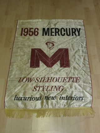 Awesome Vintage 1956 Mercury Dealer Showroom Silk Banner Sign 40 " X 29 "