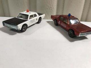 Vintage Hot Wheels Redline… Pair Police And Fire Chief Cruisers